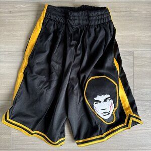 RETRO Mperial Sportswear Bruce Lee Black & Yellow YOUTH Basketball‎ Shorts Med
